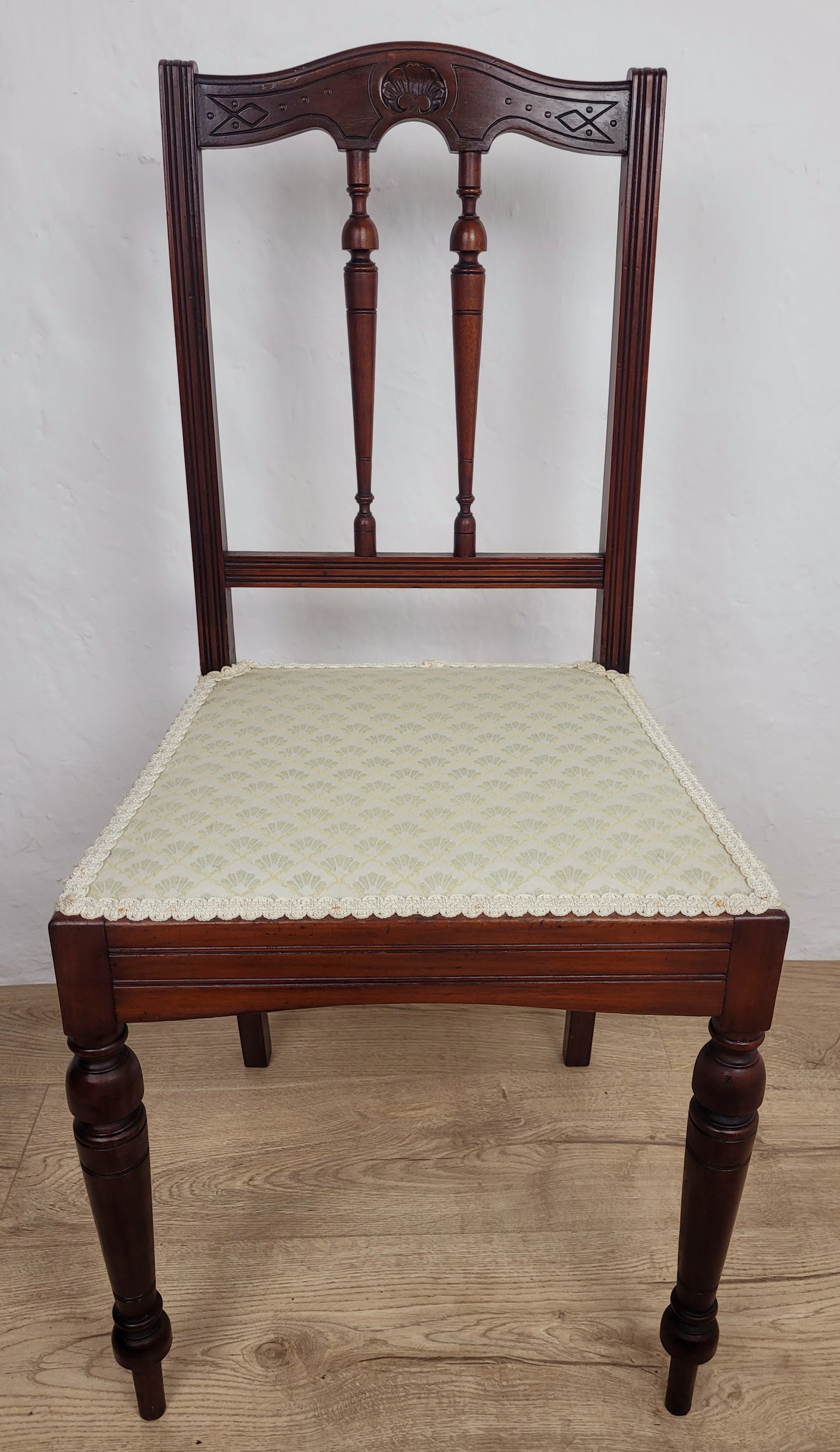 Carved Occasional Chair Mahogany Upholstered Antique Postage Available