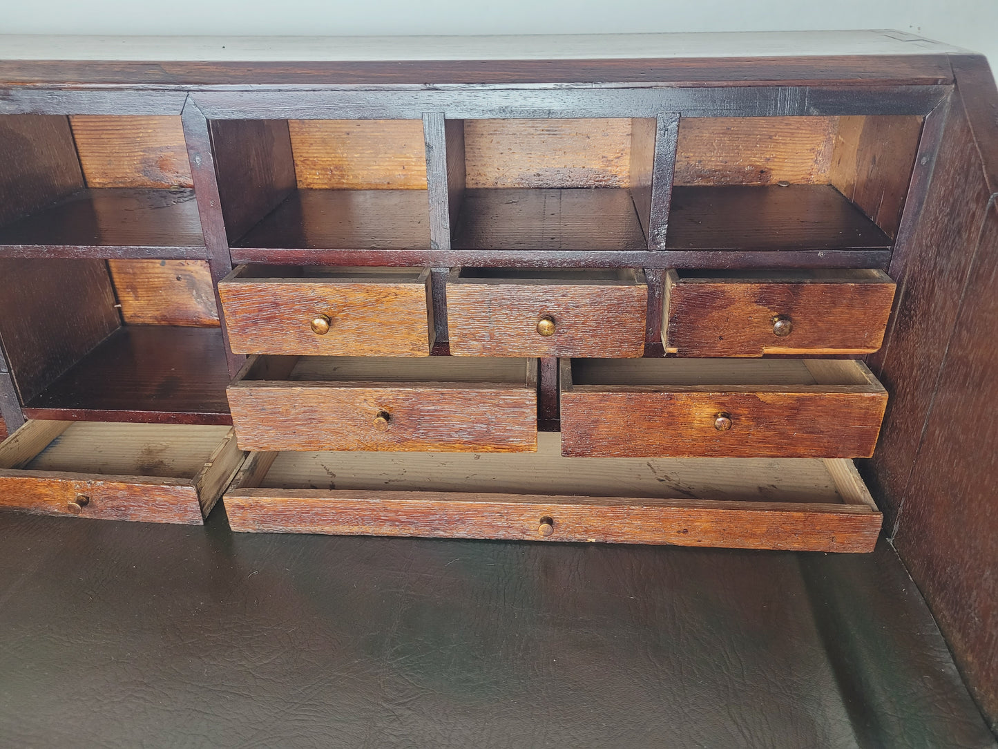 Georgian Writing Bureau Desk 18thC Oak Drop Handles Antique Delivery Available