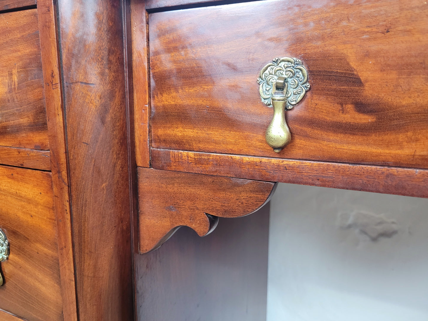 Victorian Writing Desk Knee Hole English 1890 Mahogany Antique Delivery Available