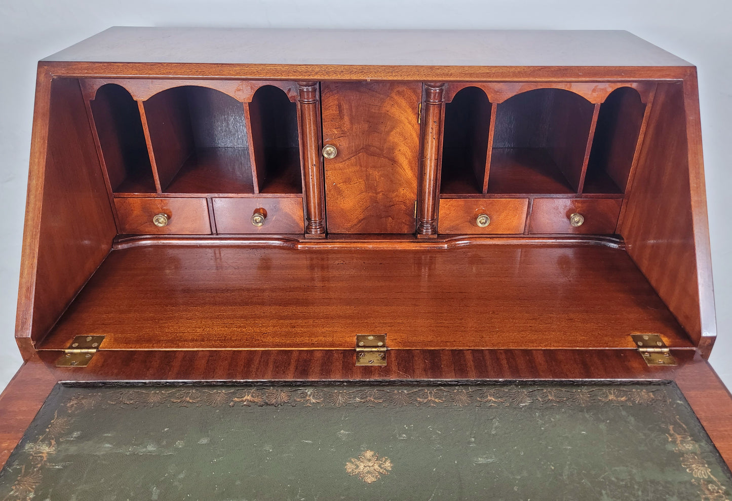 Vintage Writing Bureau Desk Leather 20thC Mahogany 1960s Delivery Available