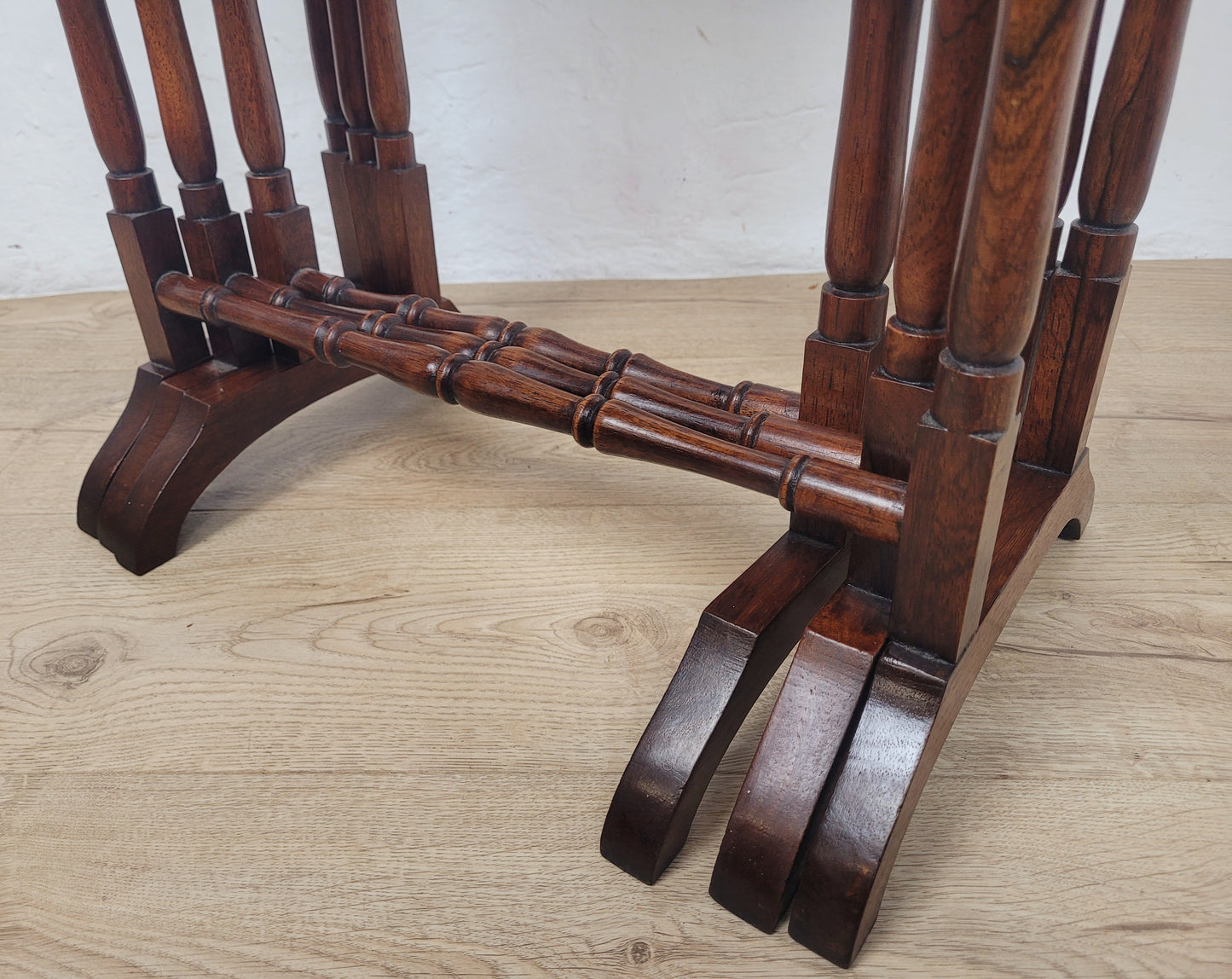 Three Nesting Occasional Tables Vintage Mahogany Mid Century Postage Available