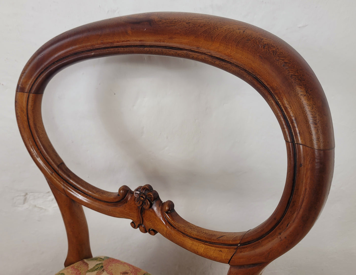 Victorian Balloon Back Chairs Antique Upholstered Cabriole Leg Postage Available