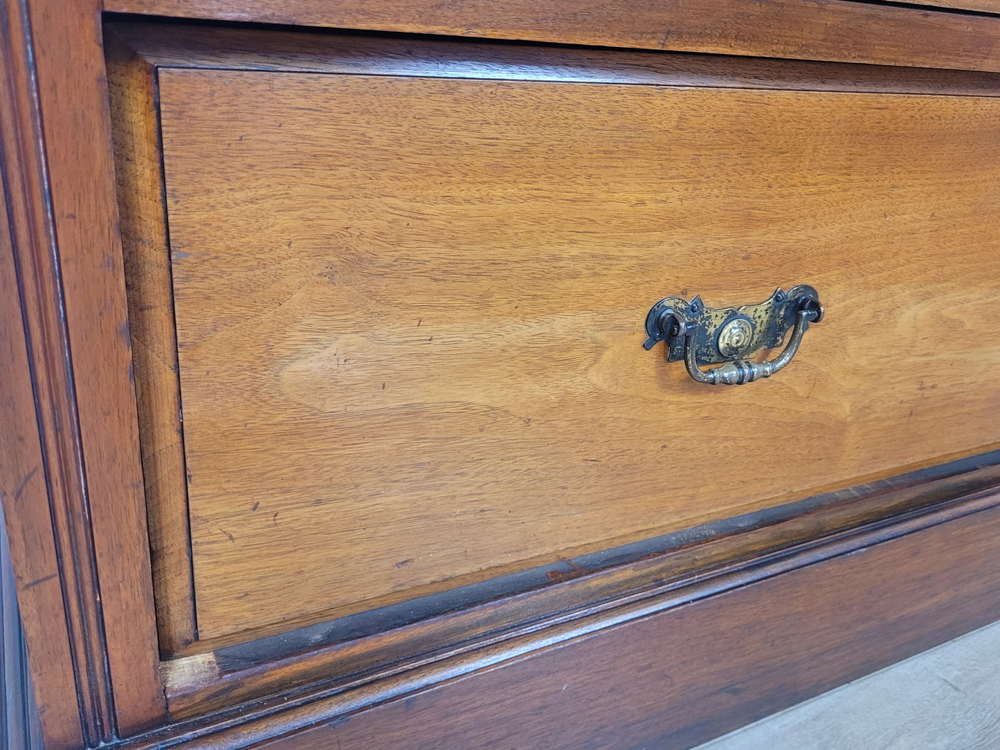 Victorian Chest of Drawers Walnut 2 Over 3 1900s Drop Handles Delivery Available