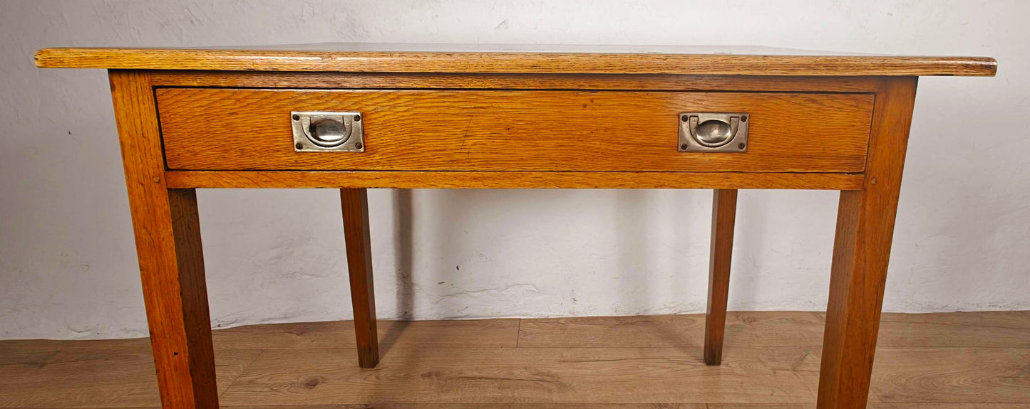 Vintage Military Desk Table Oak Drawer 1930's Country Delivery Available