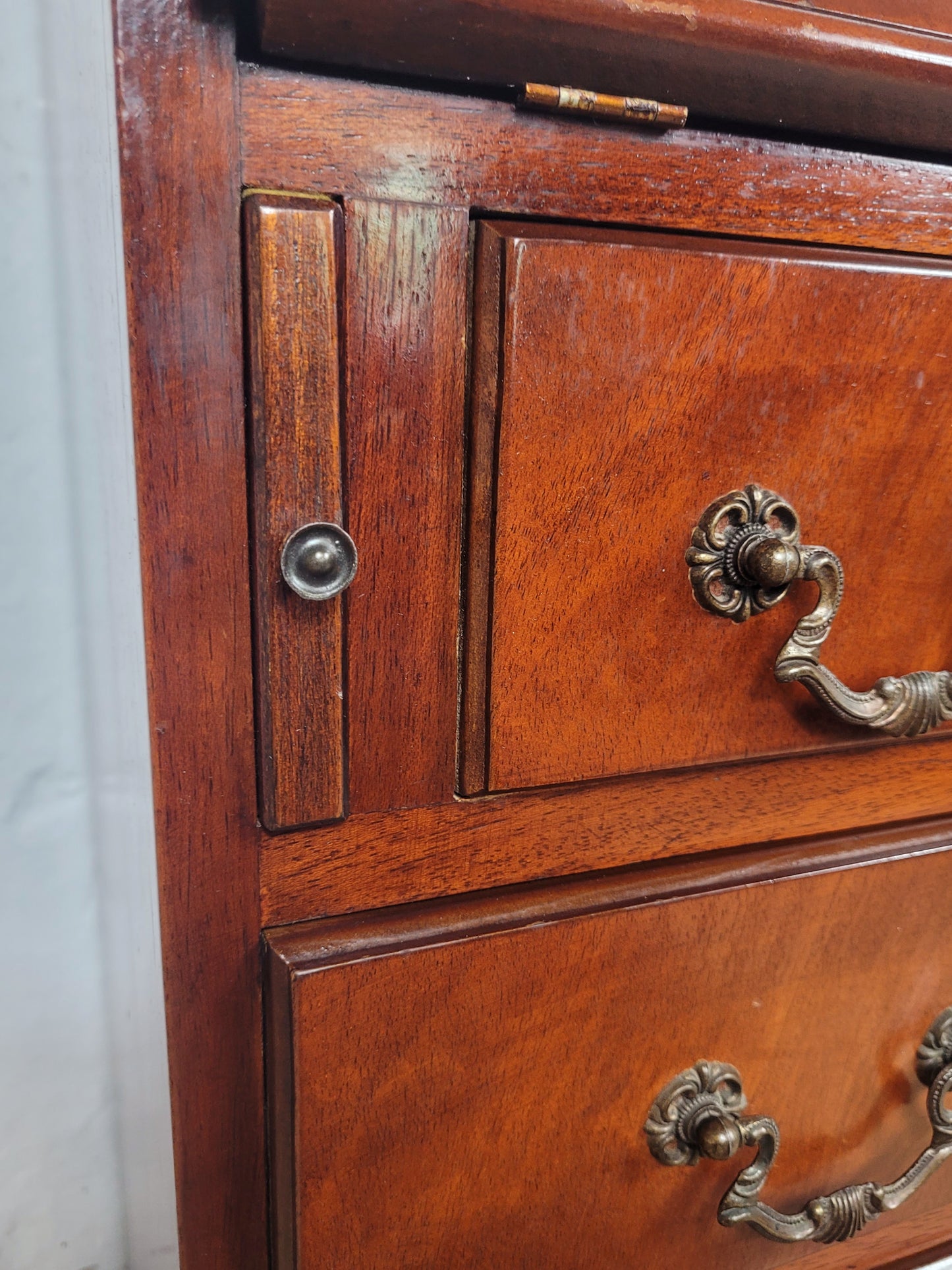 Vintage Writing Bureau Desk Lock & Key Mid Century Mahogany Delivery Available