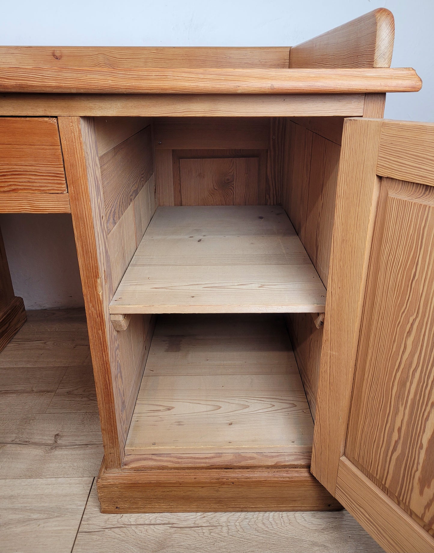 Pine Writing Desk & Chair Leather Top Country Rustic Antique Delivery Available
