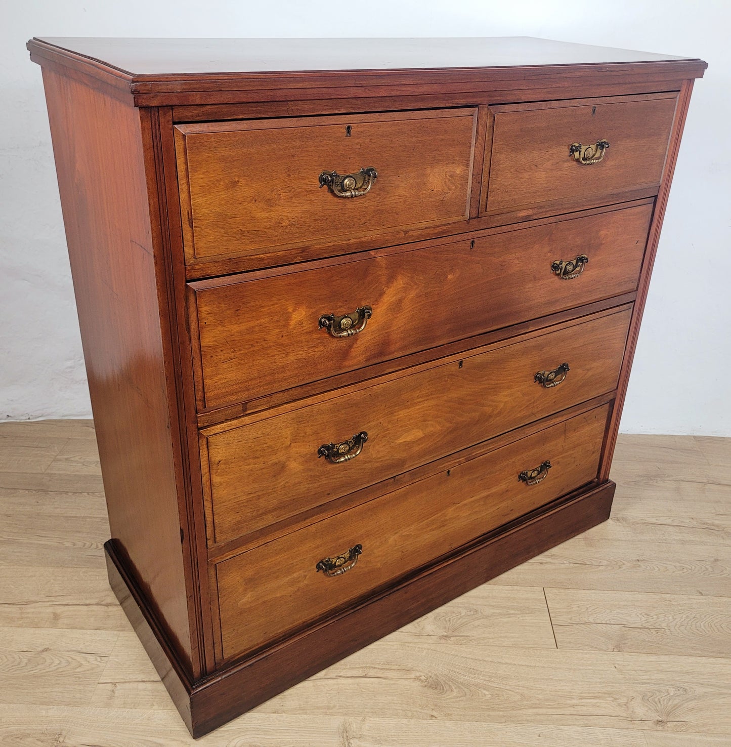 Victorian Chest of Drawers Walnut 2 Over 3 1900s Drop Handles Delivery Available