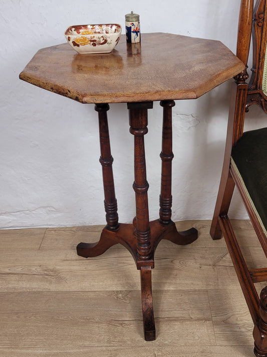 Victorian Octagonal Occasional Table Tripod English Mahogany Postage Available