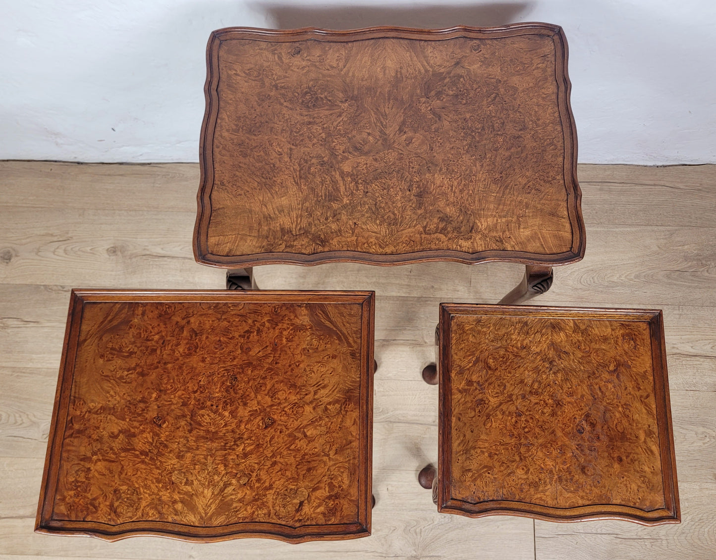 Victorian Nest Of Tables Walnut Shell Knee Carved 19thC Postage Available