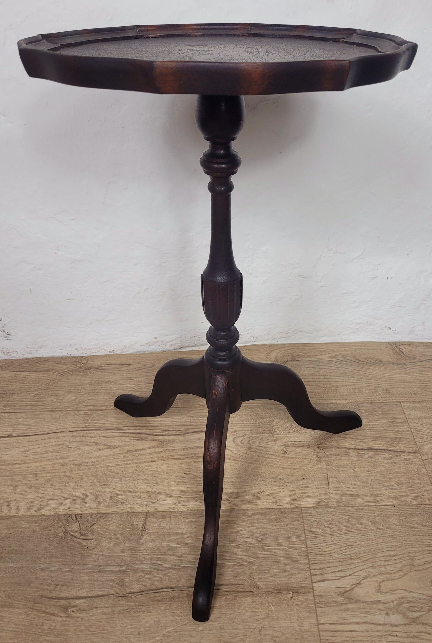 Vintage Wine Table Piecrust Scalloped Edge English 20thC 1950 Postage Available