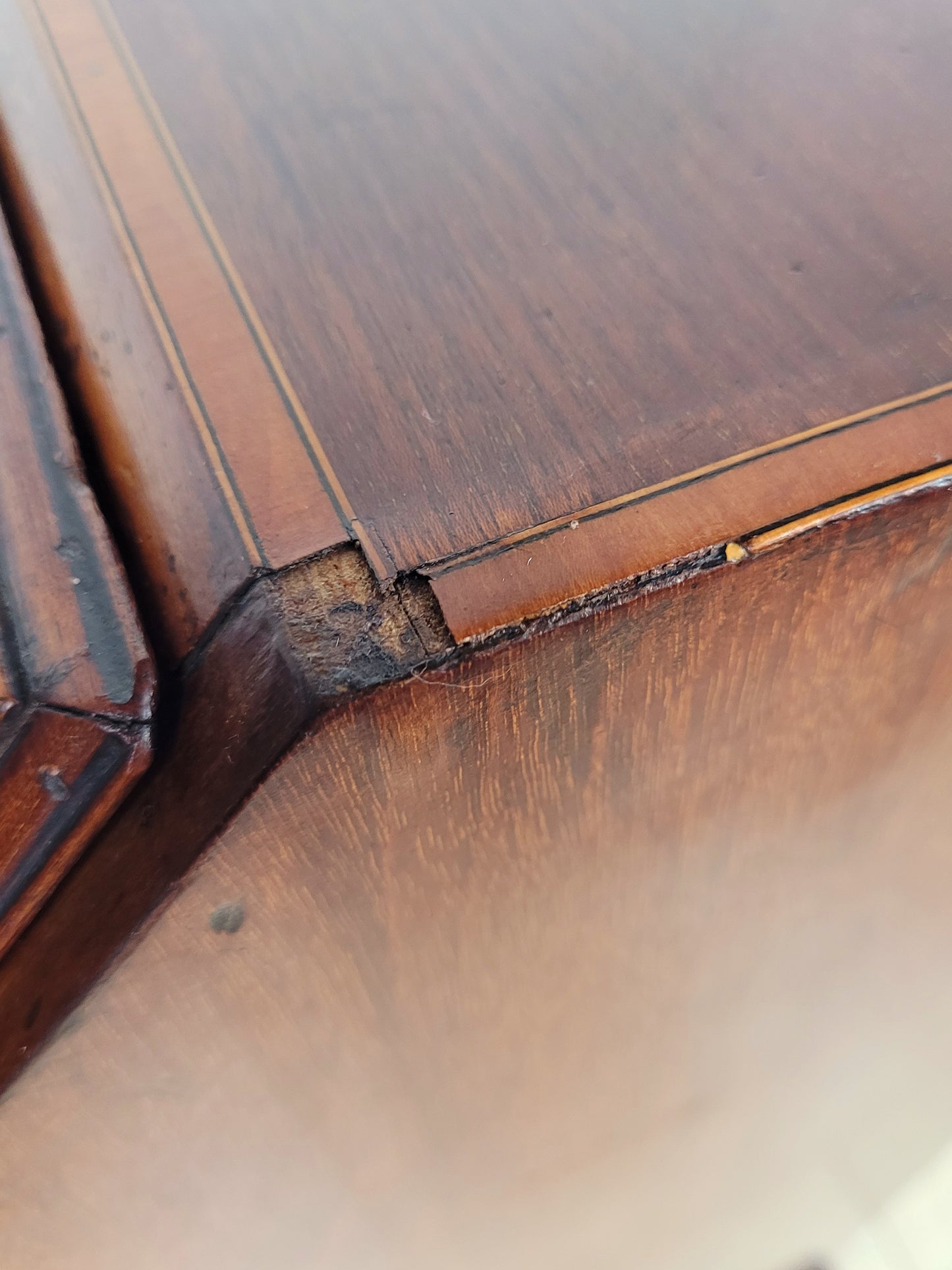 Edwardian Writing Bureau Desk Key & Lock Shell Motif 1910 Delivery Available