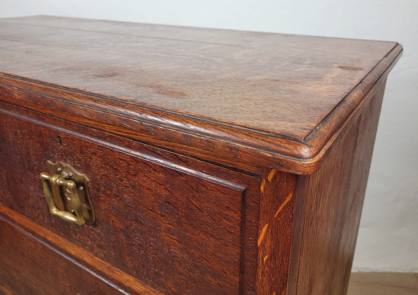 Edwardian Chest of Drawers 2 Over 3 Oak 1910s Drop Handle Delivery Available