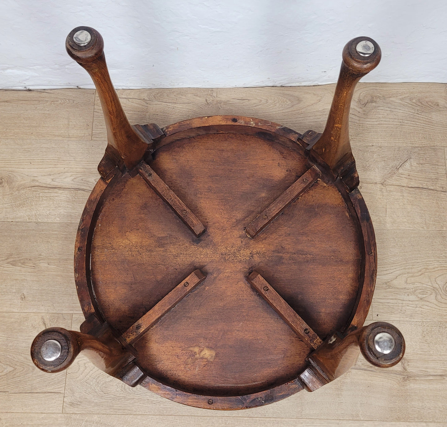 Walnut Coffee Table Side Circular Cabriole Mid Century 1940s Postage Available