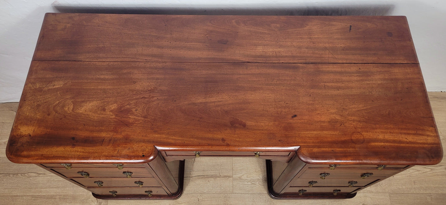 Victorian Writing Desk Knee Hole English 1890 Mahogany Antique Delivery Available