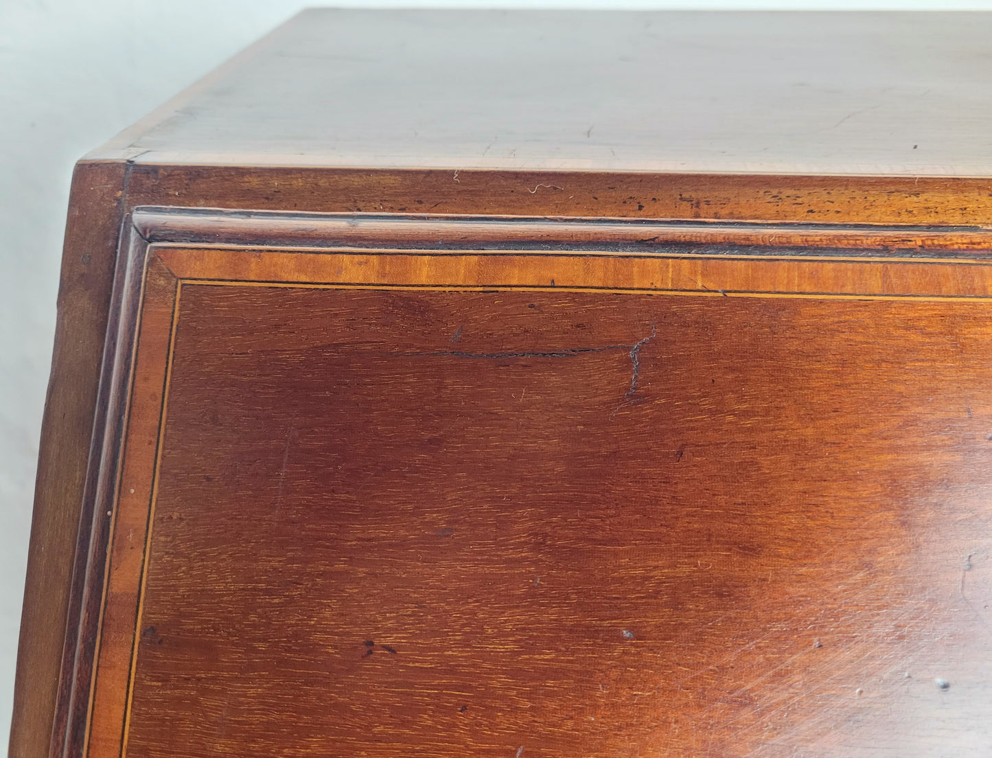 Edwardian Writing Bureau Desk Key & Lock Shell Motif 1910 Delivery Available