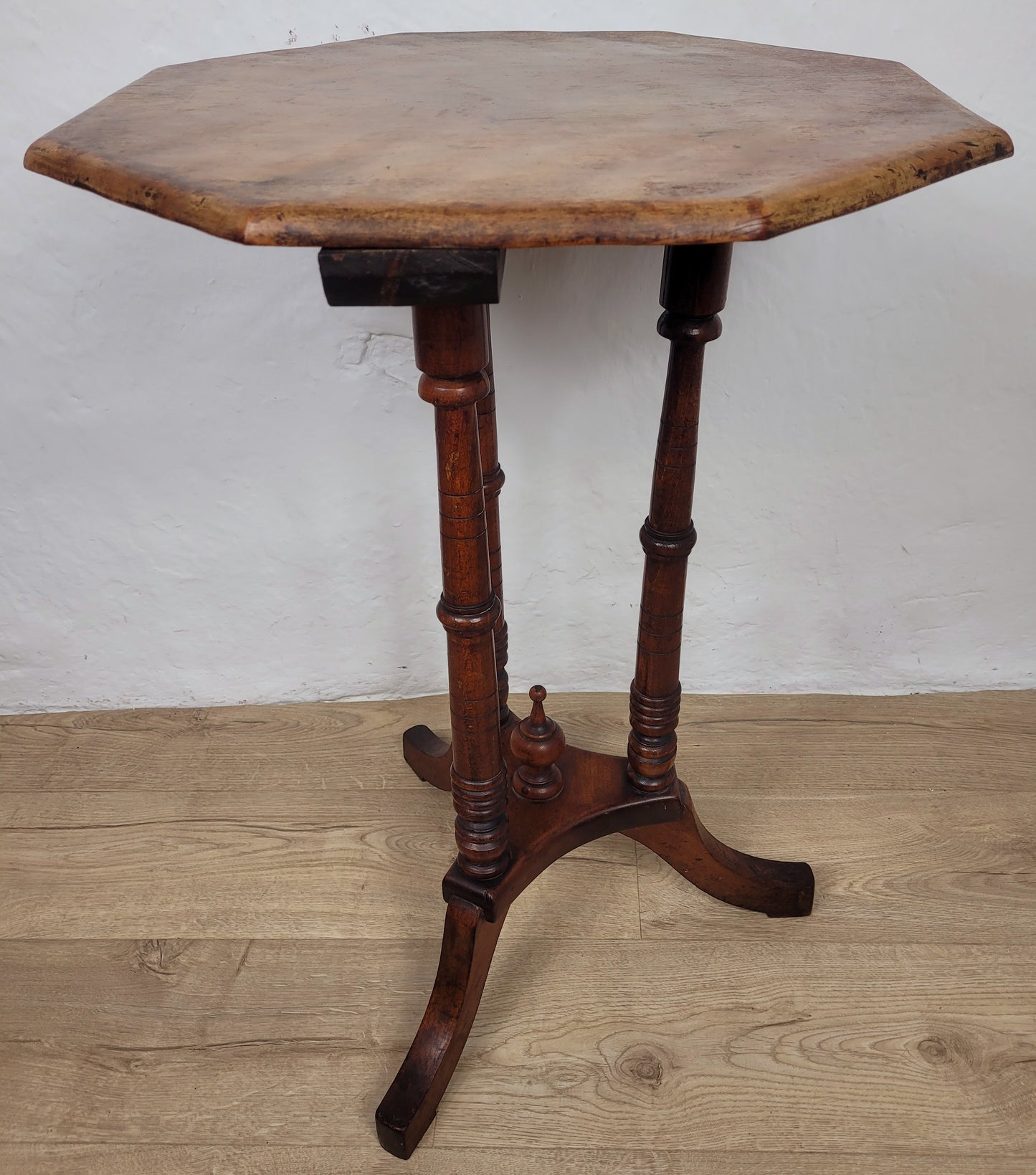 Victorian Octagonal Occasional Table Tripod English Mahogany Postage Available