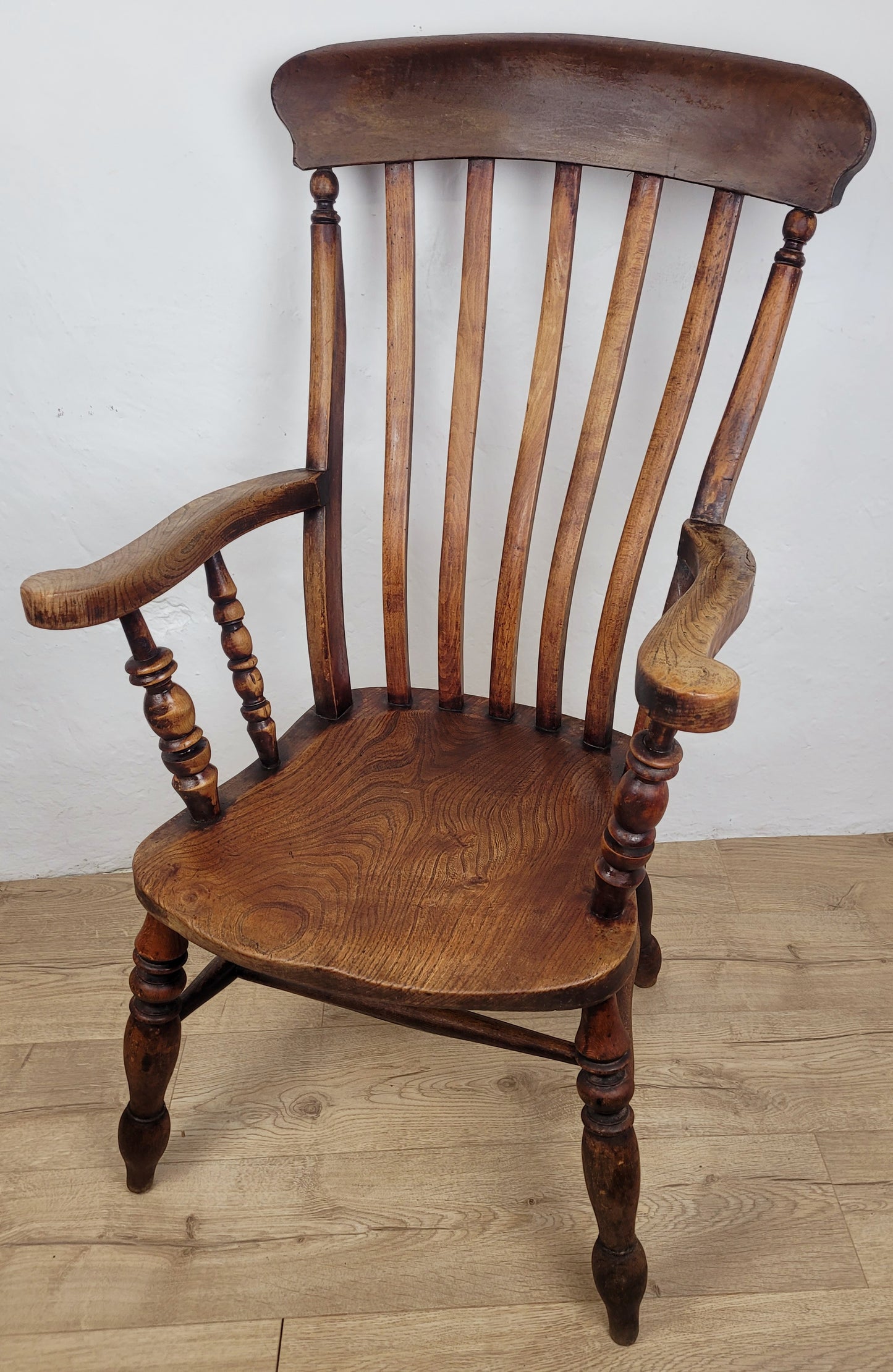 Windsor Kitchen Armchair Victorian Elm Slat Back English Delivery Available