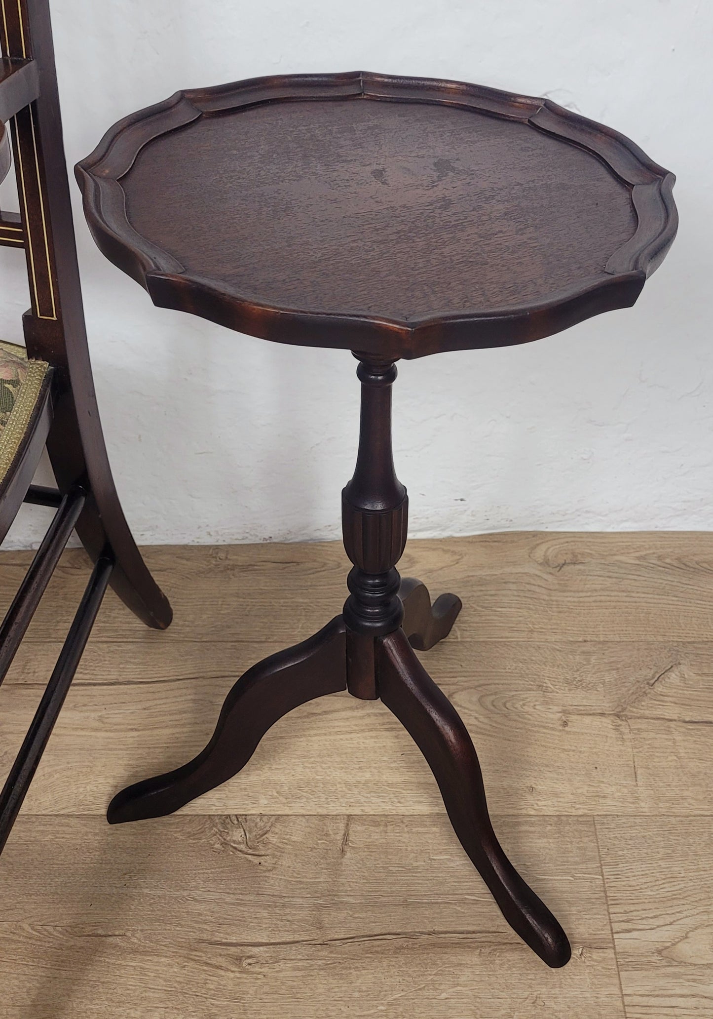 Vintage Wine Table Piecrust Scalloped Edge English 20thC 1950 Postage Available