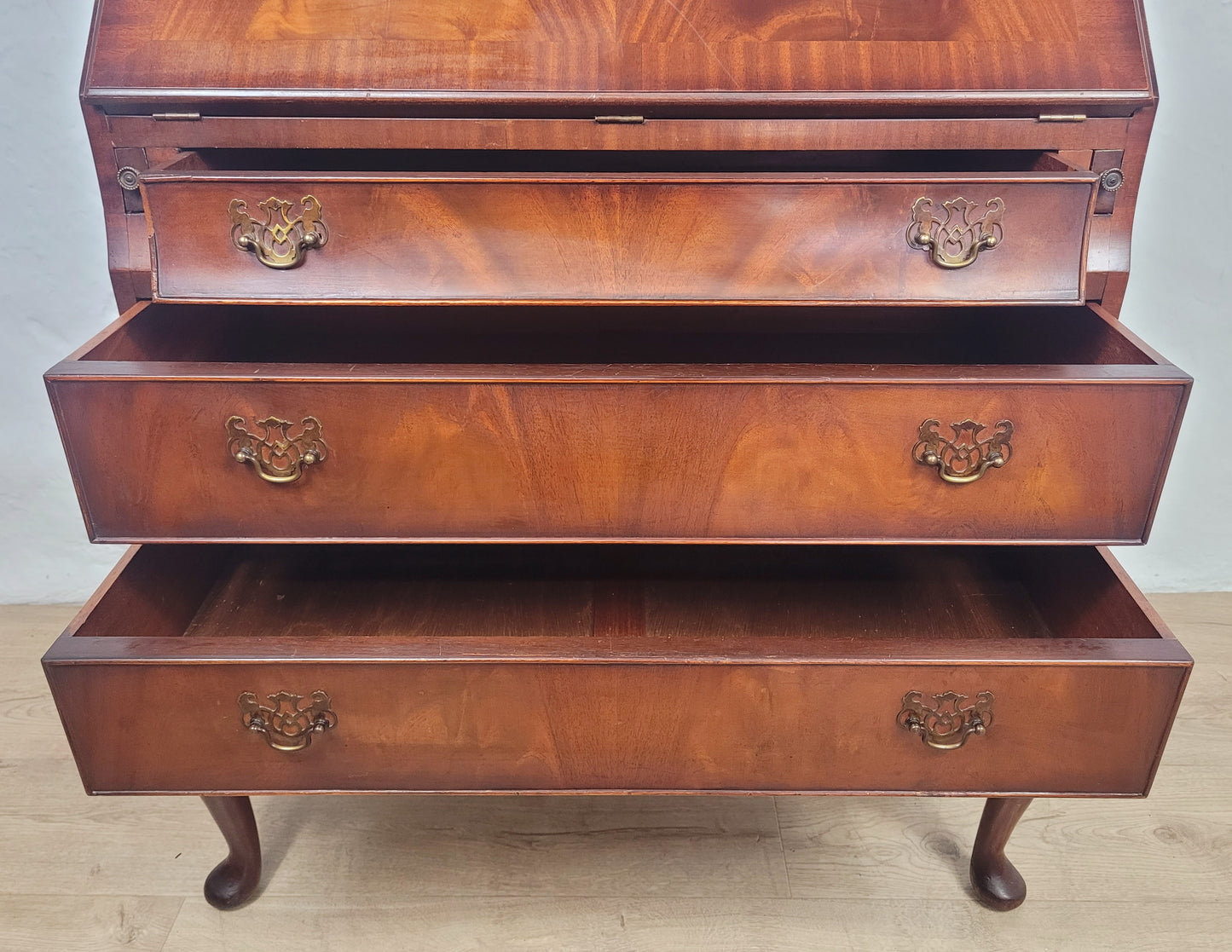 Vintage Writing Bureau Desk Burton Reprod Drawers Mid 20thC Delivery Available