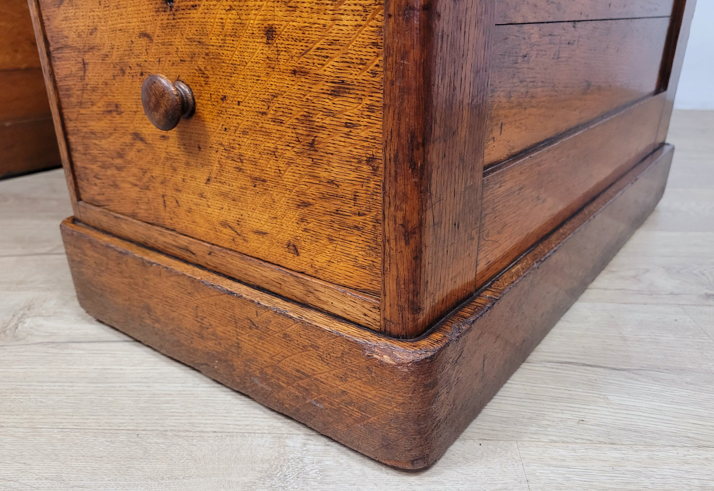 Victorian Writing Desk Oak Knee Hole Leather 19thC Antique Delivery Available