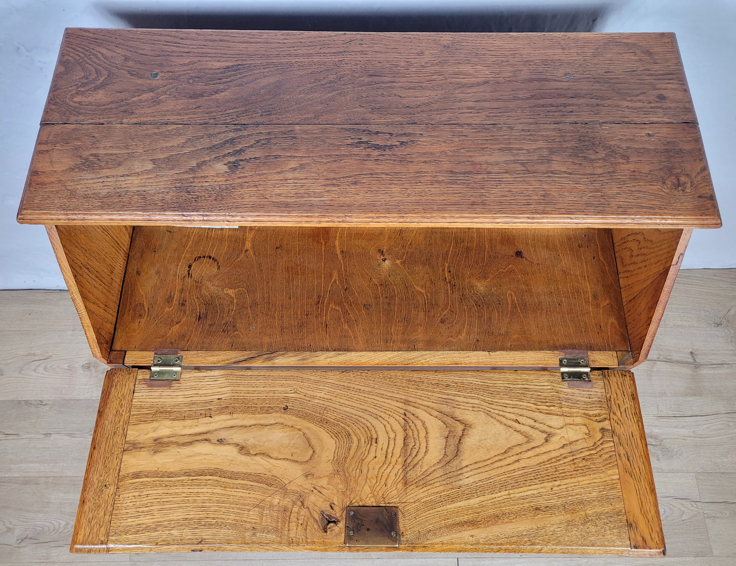 Elm Writing Bureau Desk Vintage 1930s Storage Country Rustic Delivery Available