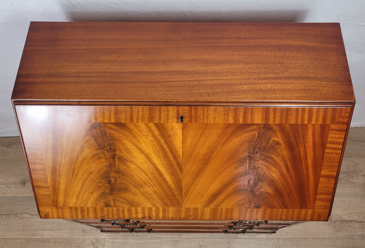 Vintage Writing Bureau Desk Leather 1960's Mid Century Delivery Available