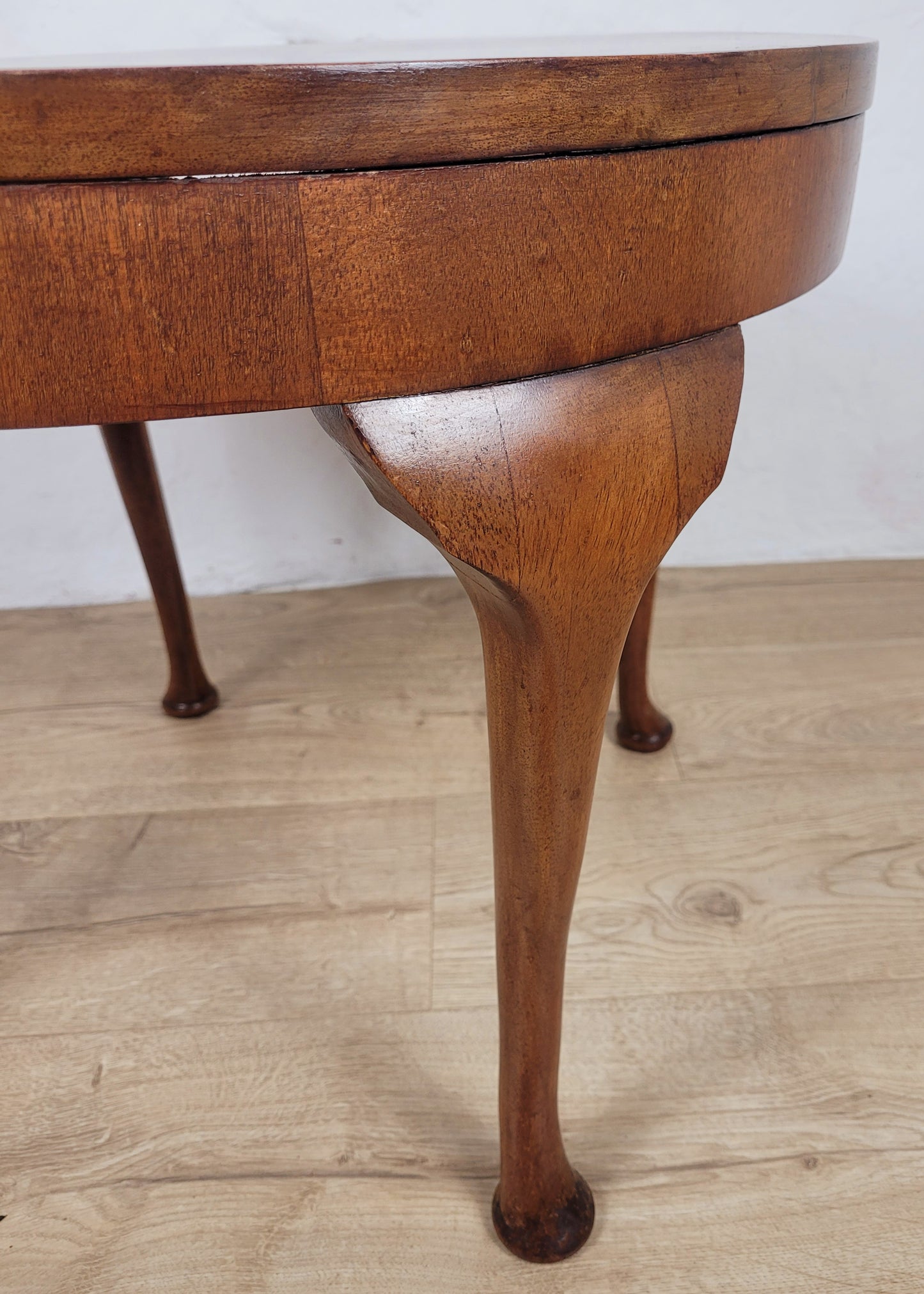 Vintage Circular Coffee Table Mahogany Cabriole Legs 1970s Postage Available