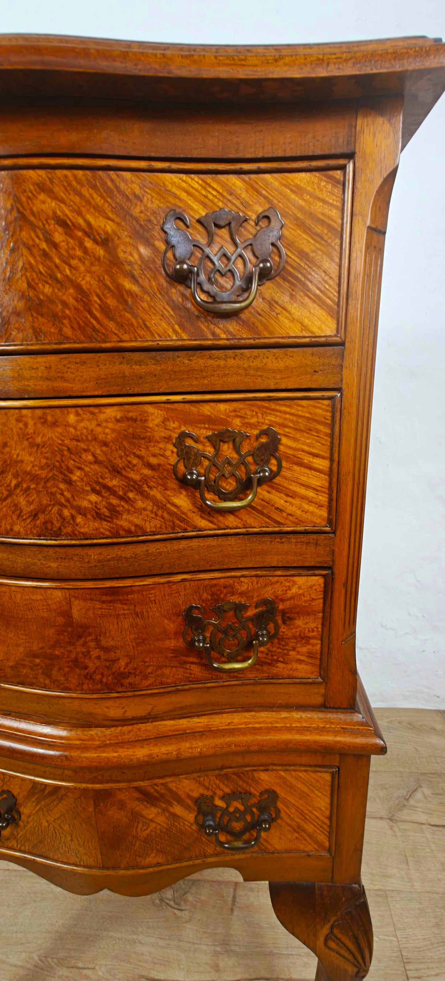 Walnut Chest of Drawers Cabriole Legs Shell Serpentine 1930s Postage Available