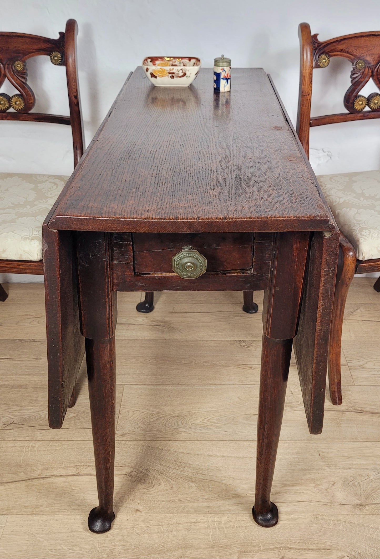 Georgian Dining Table Drop Leaf Gateleg Drawer Oak 1820's Delivery Available