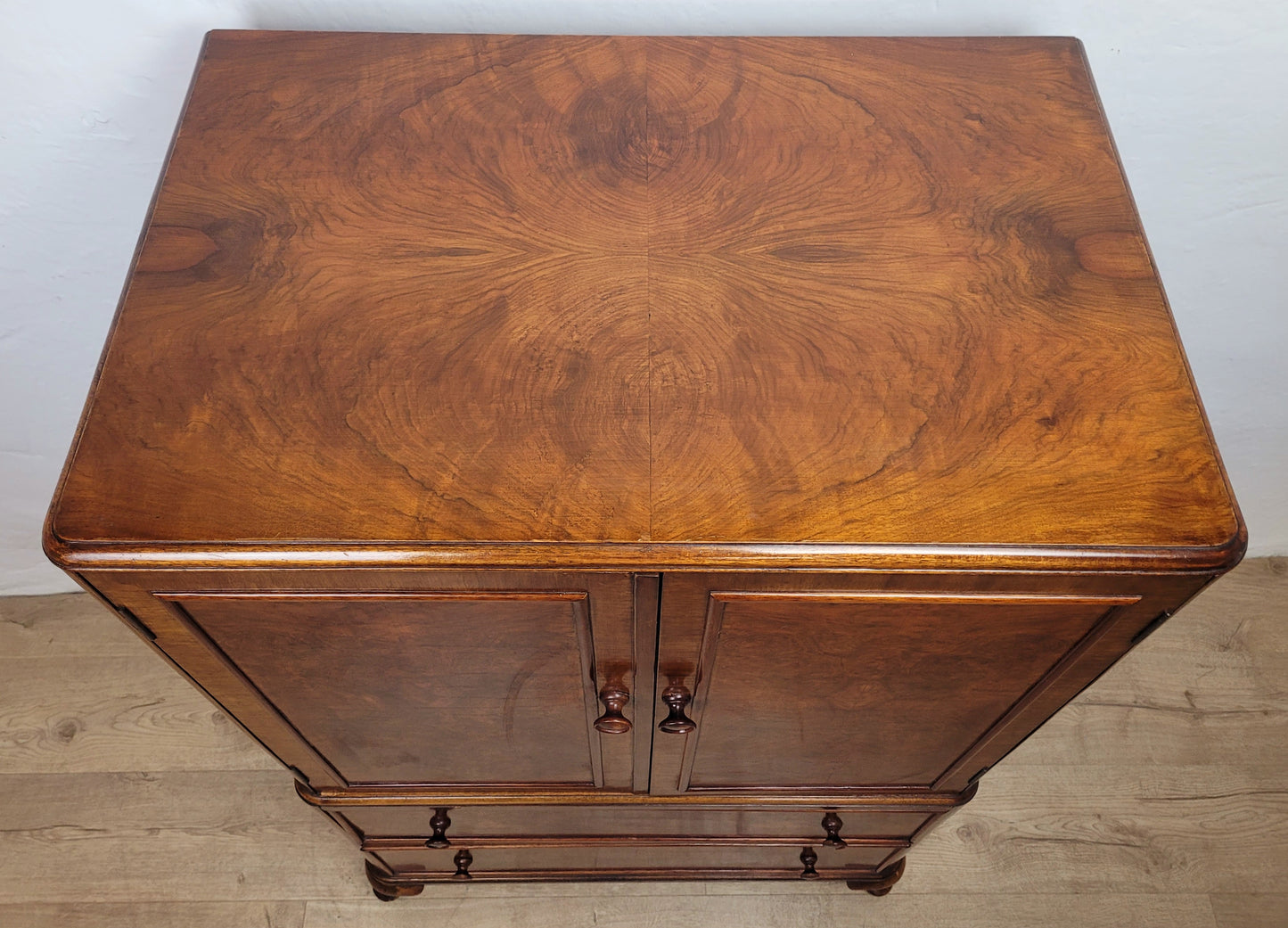 Walnut Tallboy Dresser Cabinet Linen Storage Vintage 1930s Delivery Available