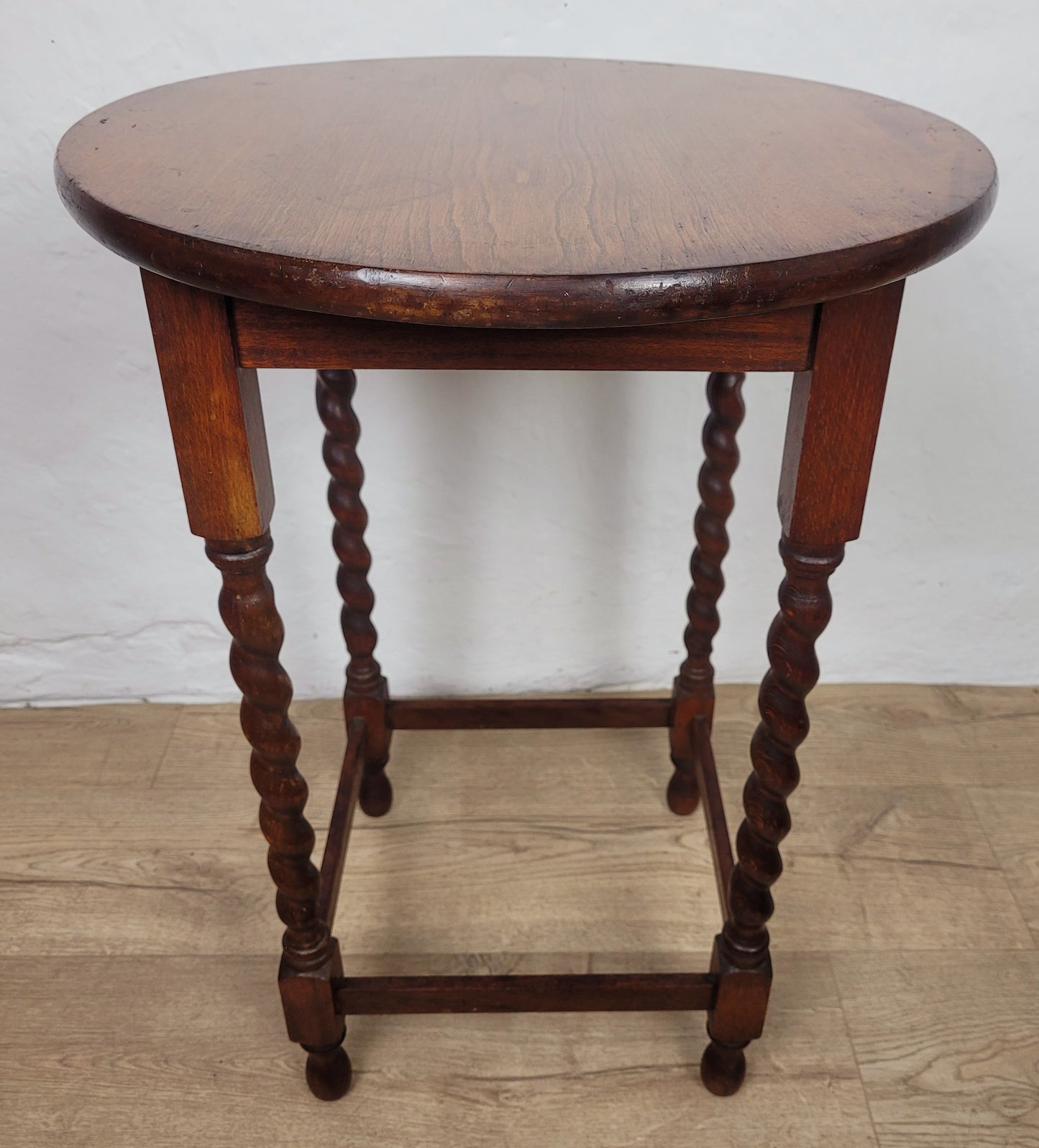 Barley Twist Occasional Table Circular Vintage 1930s English Postage Available