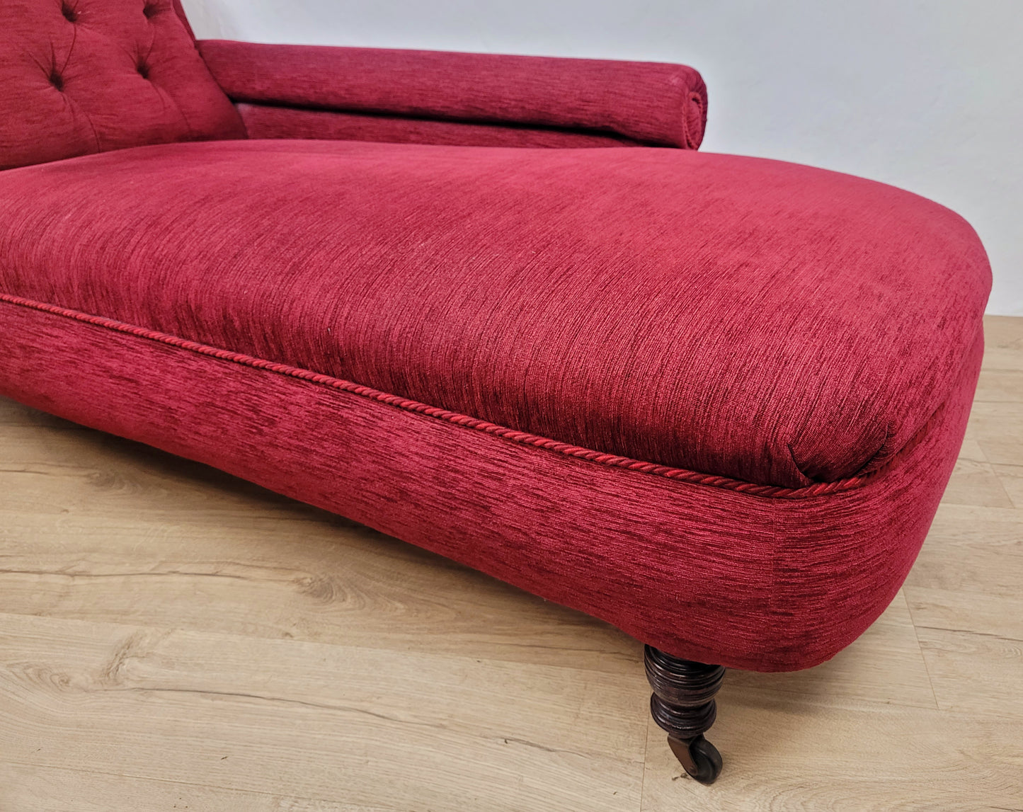 Victorian Chaise Lounge 19th Century Red Upholstered Antique Delivery Available