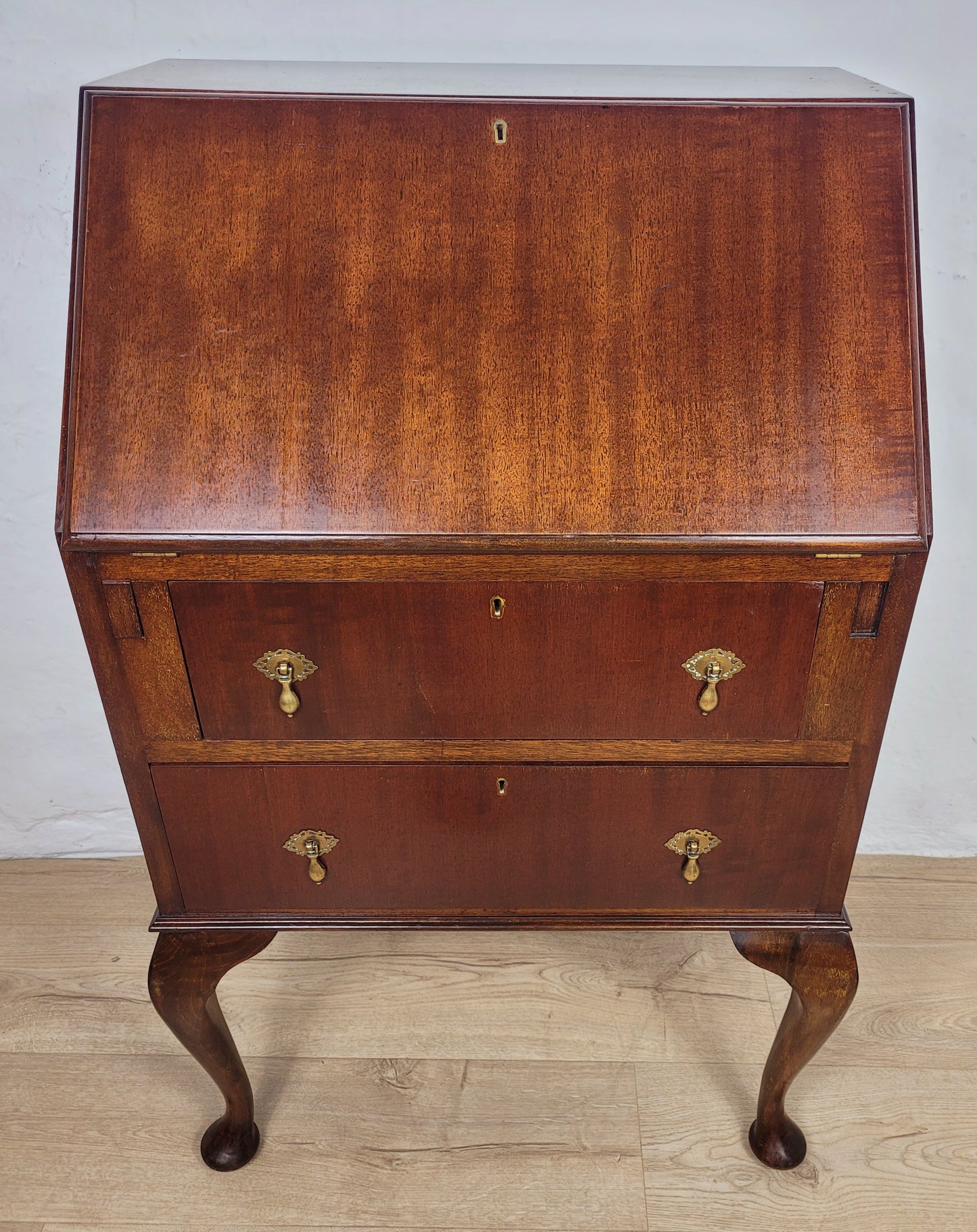 Vintage Writing Desk Bureau Leather 1930s Cabriole Legs Delivery Available