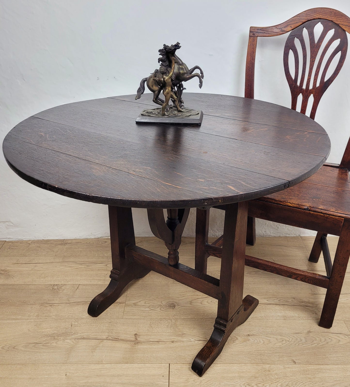 Vigneron Wine Tasting Table French Tilt Top Oak 19th Century Delivery Available
