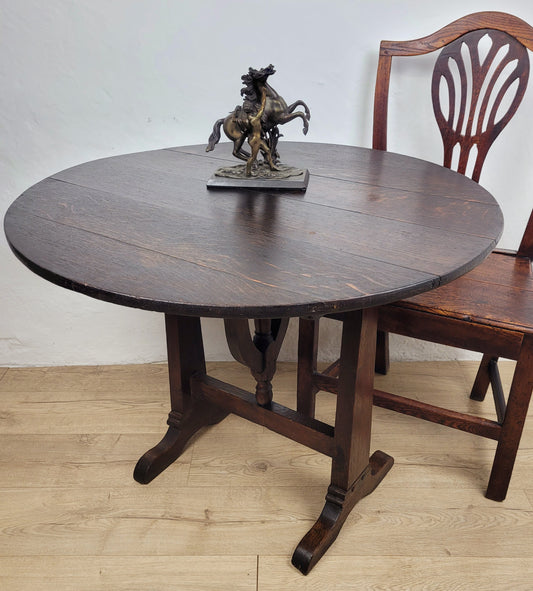 Vigneron Wine Tasting Table French Tilt Top Oak 19th Century Delivery Available