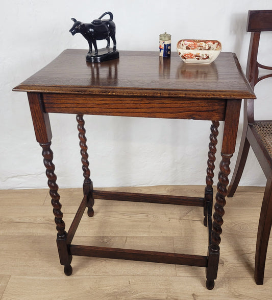 Barley Twist Side Table Vintage Rectangular Country English Postage Available