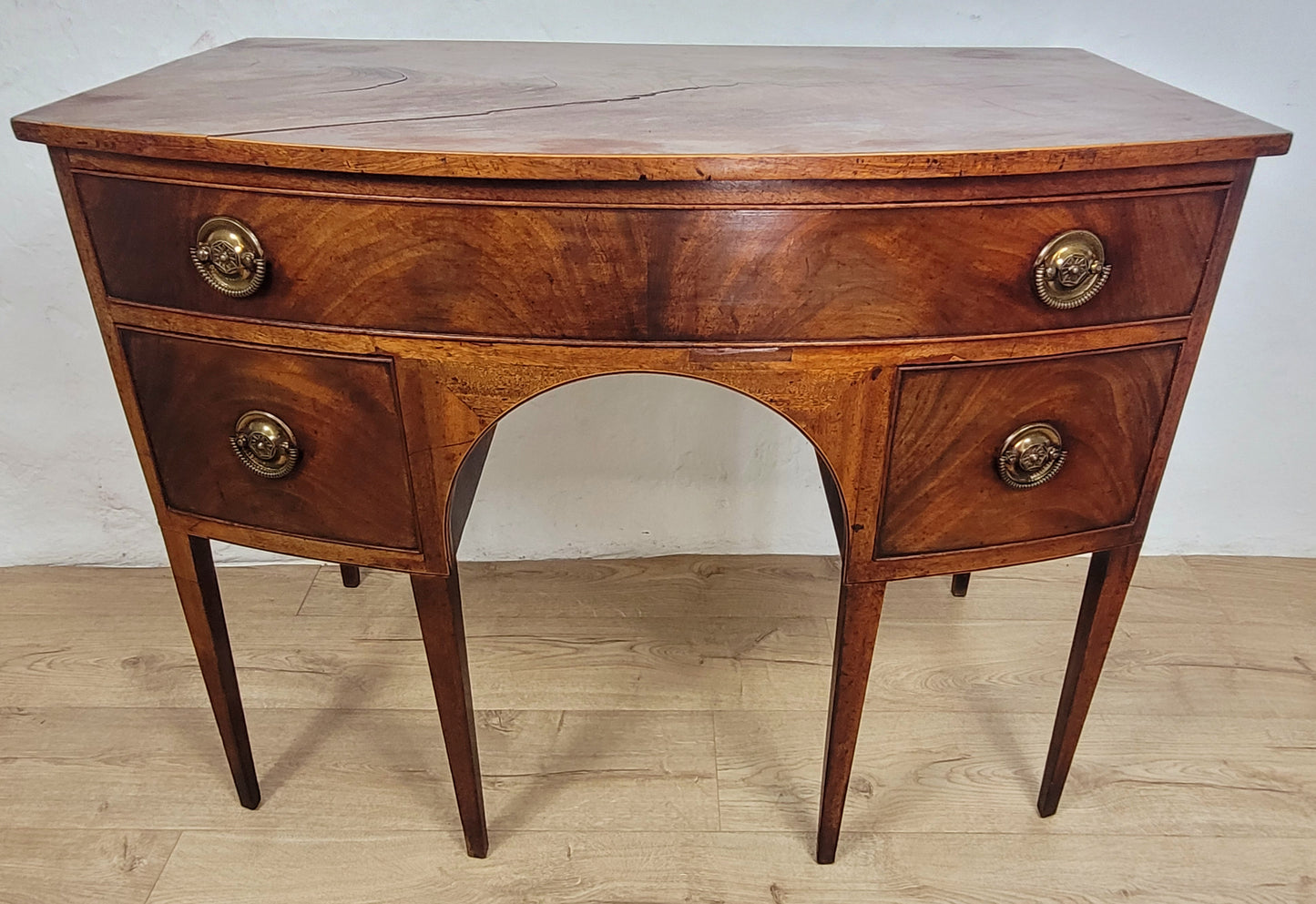 Regency Bowfronted Sideboard Drop Handles English C1800 Delivery Available