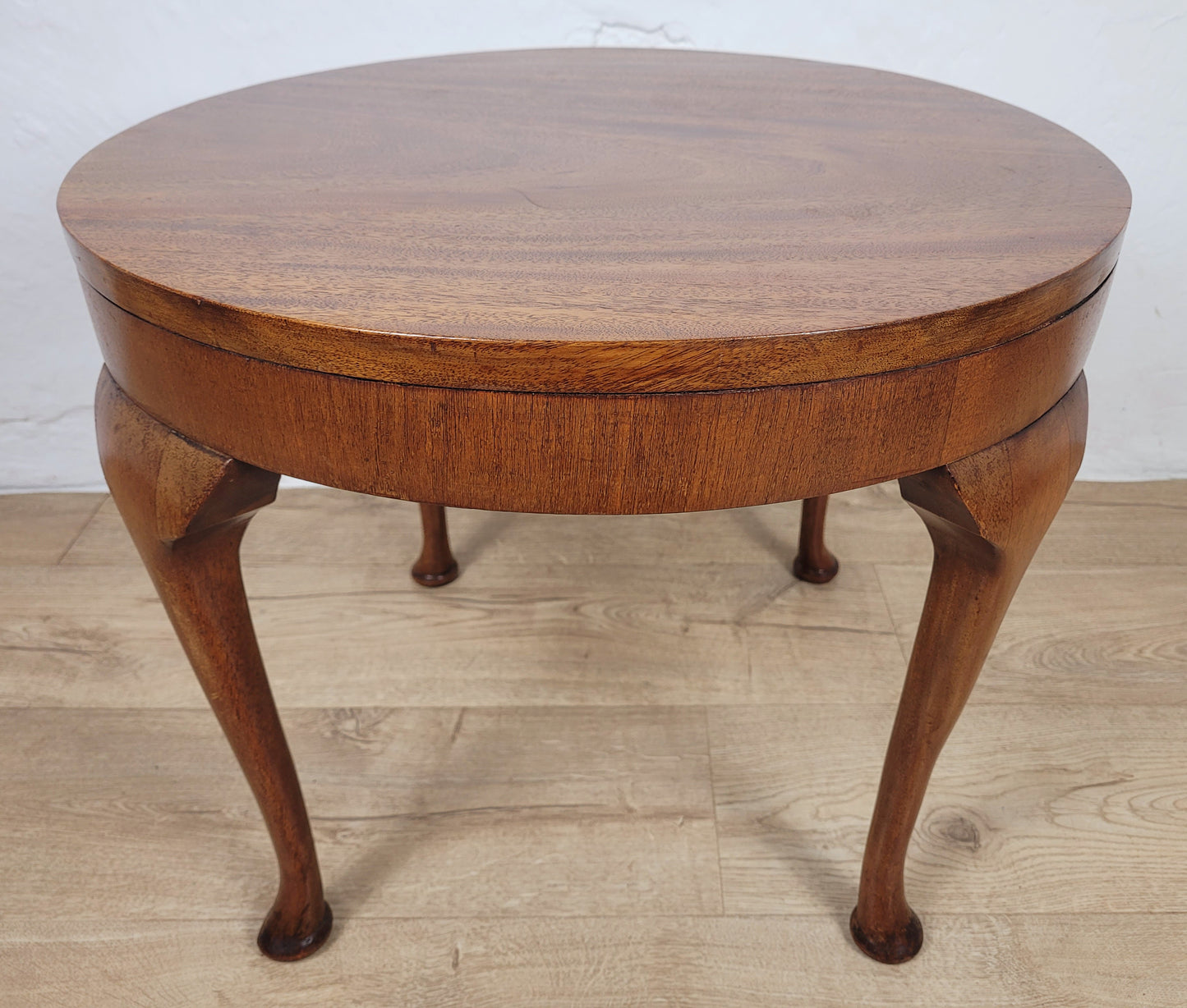 Vintage Circular Coffee Table Mahogany Cabriole Legs 1970s Postage Available