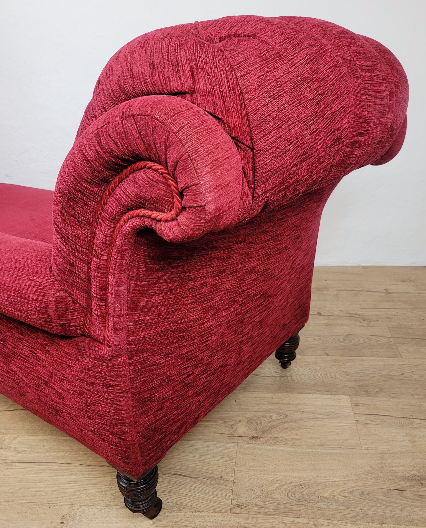 Victorian Chaise Lounge 19th Century Red Upholstered Antique Delivery Available