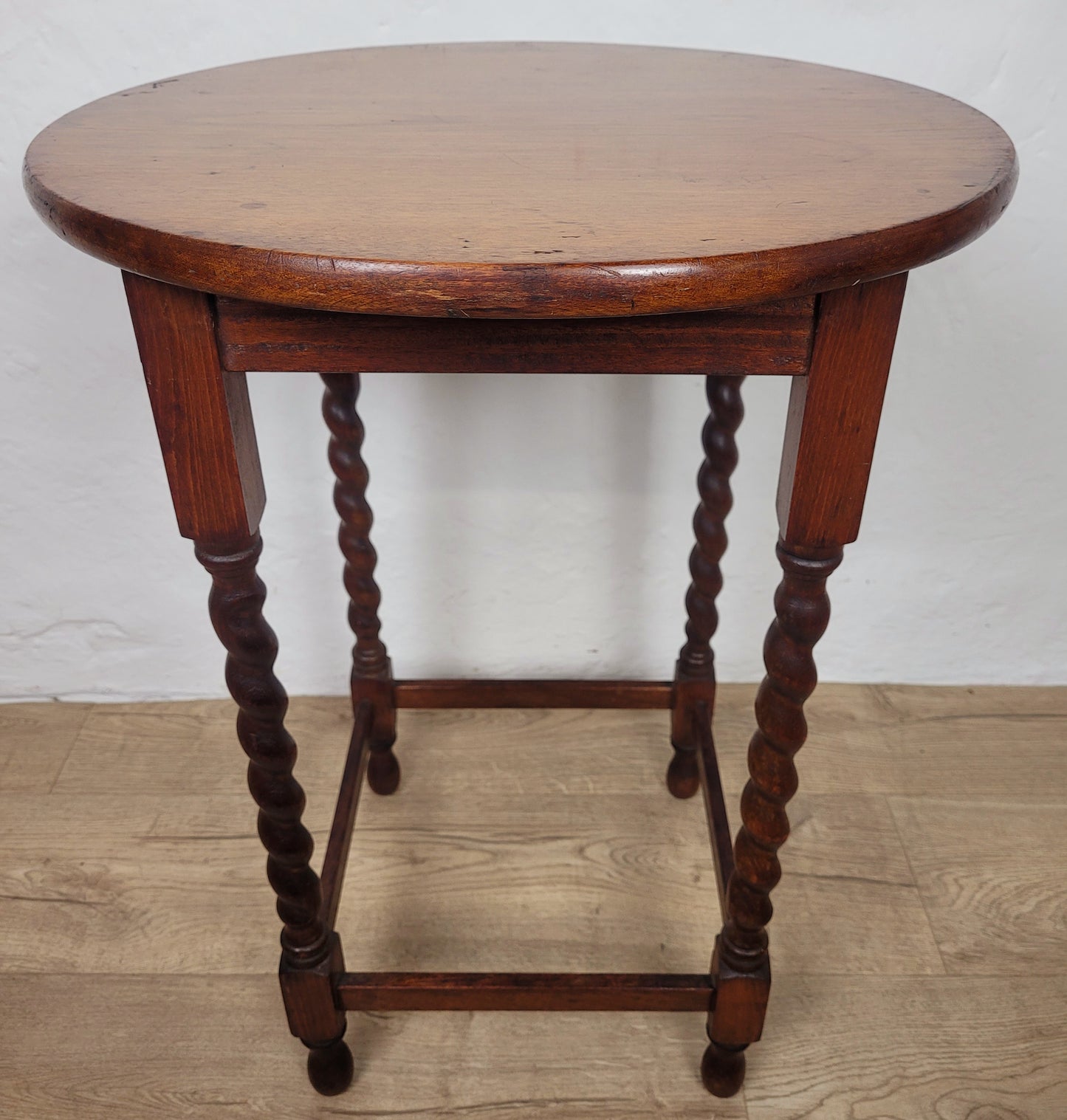 Barley Twist Occasional Table Circular Vintage 1930s English Postage Available