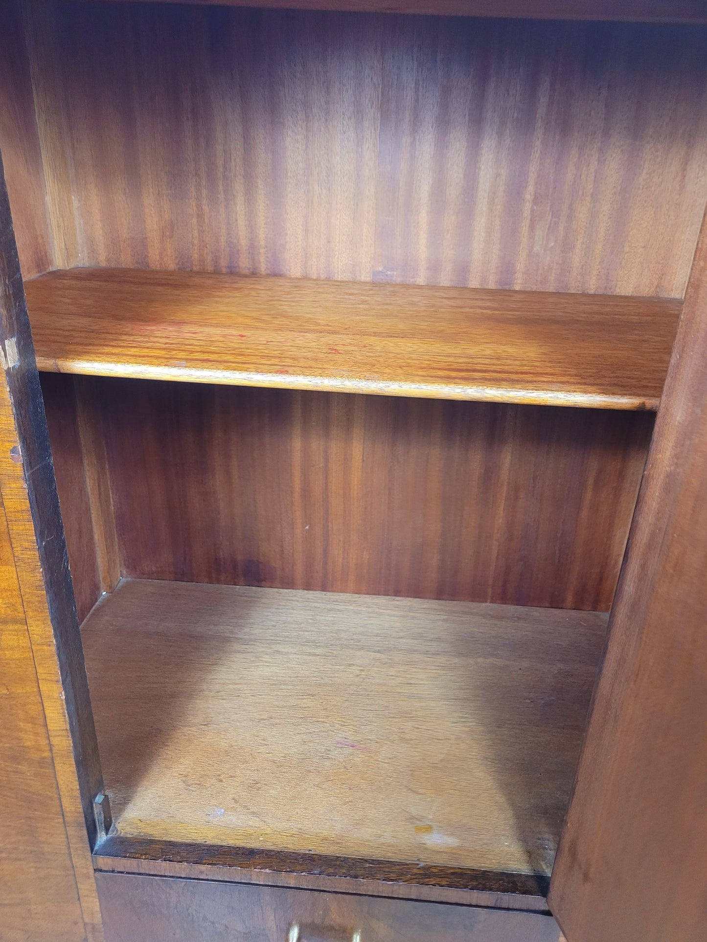 Vintage Walnut Tall Boy Art Deco Mid Century Lock and Key Delivery Available
