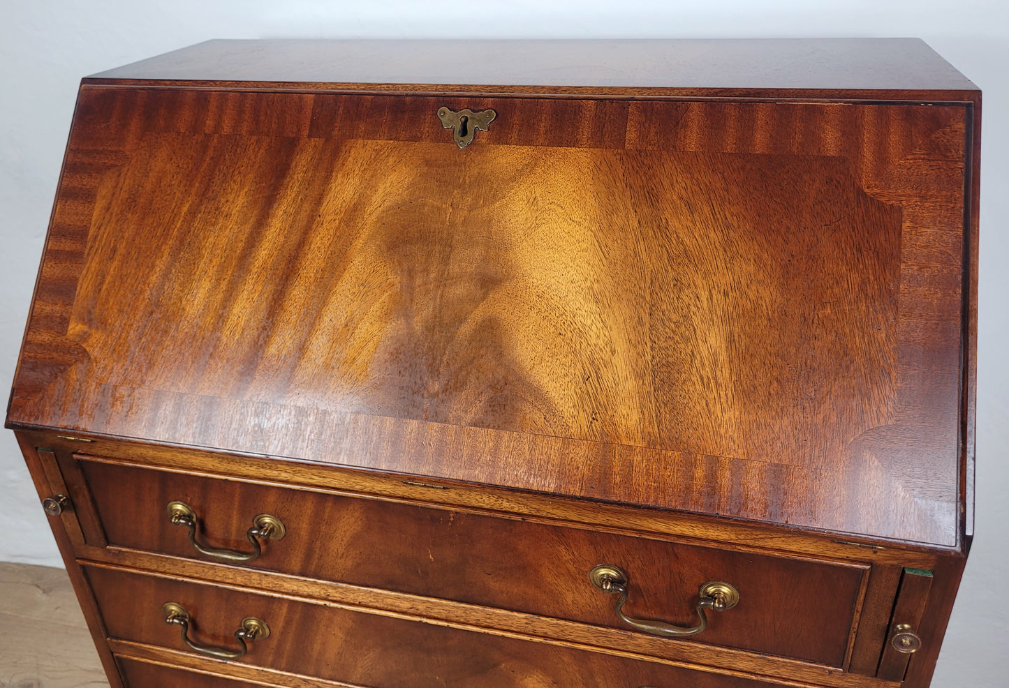 Vintage Writing Bureau Desk Leather 20thC Mahogany 1960s Delivery Available
