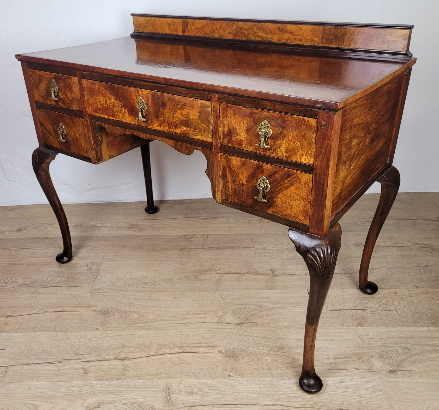 Ladies Writing Desk Vintage Mahogany Cabriole Shell Knee 1950 Delivery Available
