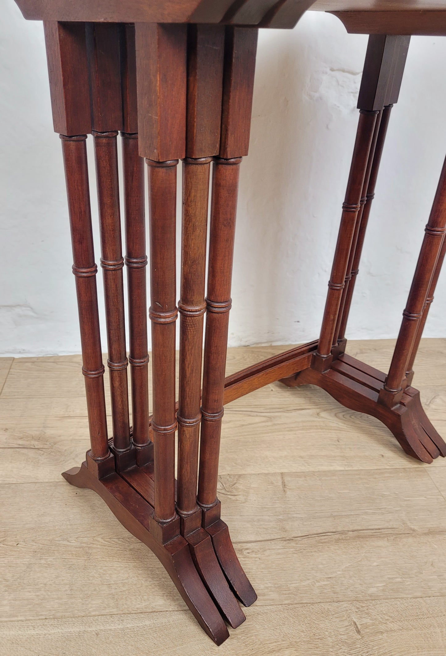 Victorian 3 Nesting Tables Rectangular Mahogany Antique 1900s Postage Available