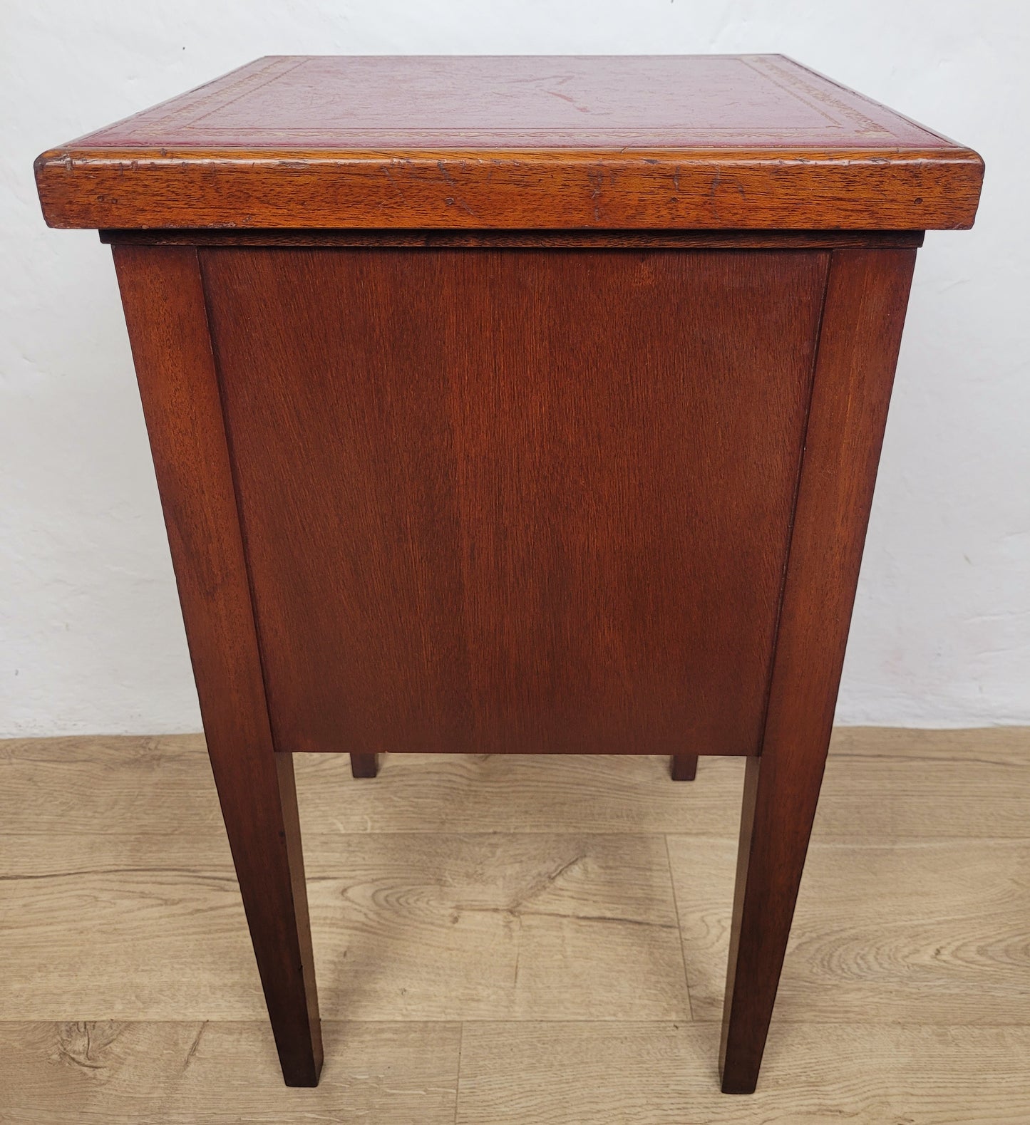 Vintage Bedside Table Leather Top Lid Mid 20th-century Postage Available
