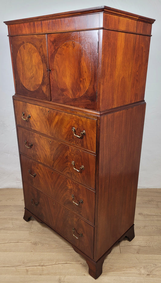 Edwardian Mahogany Tallboy English 1910 Drawers Storage Delivery Available