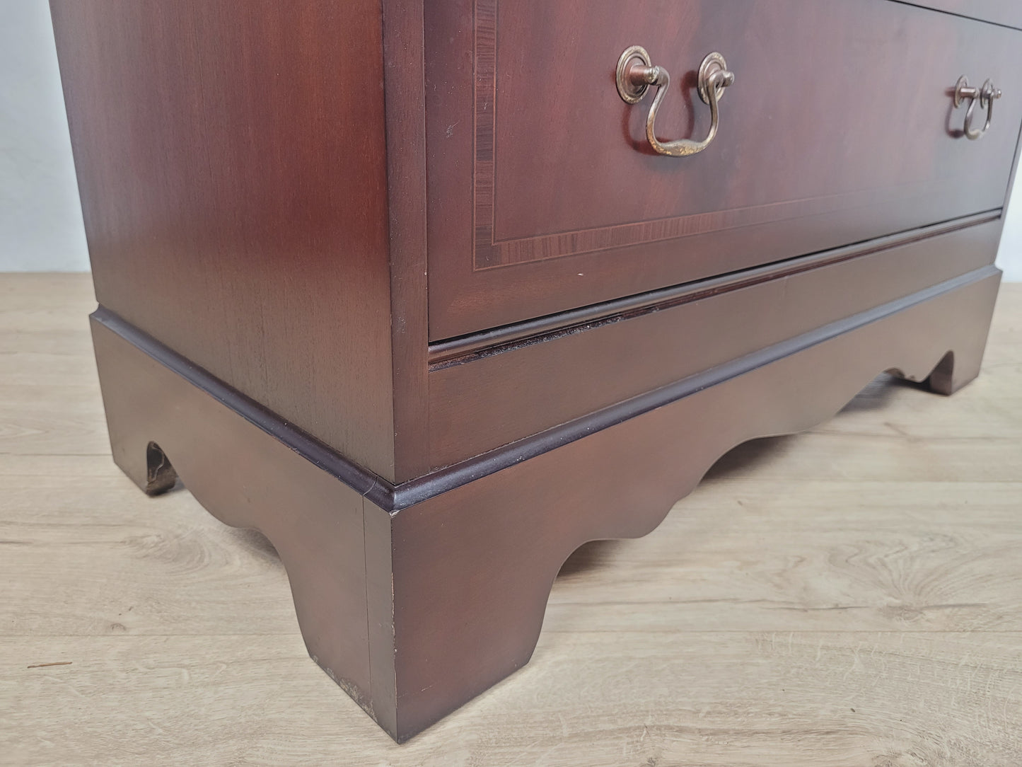 Writing Bureau Desk 20th-C Green Leather Top Drop Handles Delivery Available