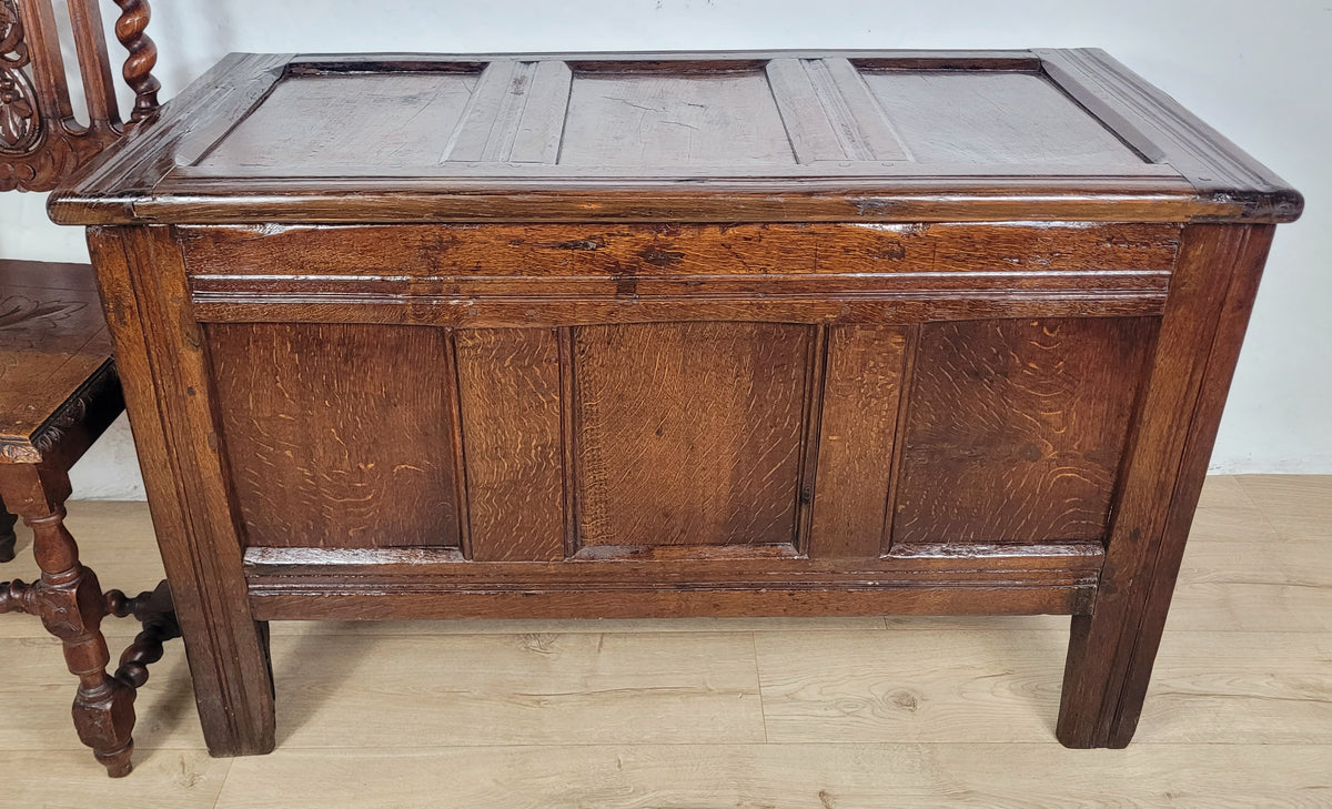 Georgian Coffer Chest Oak 19thC Bullseye English Country Delivery Available