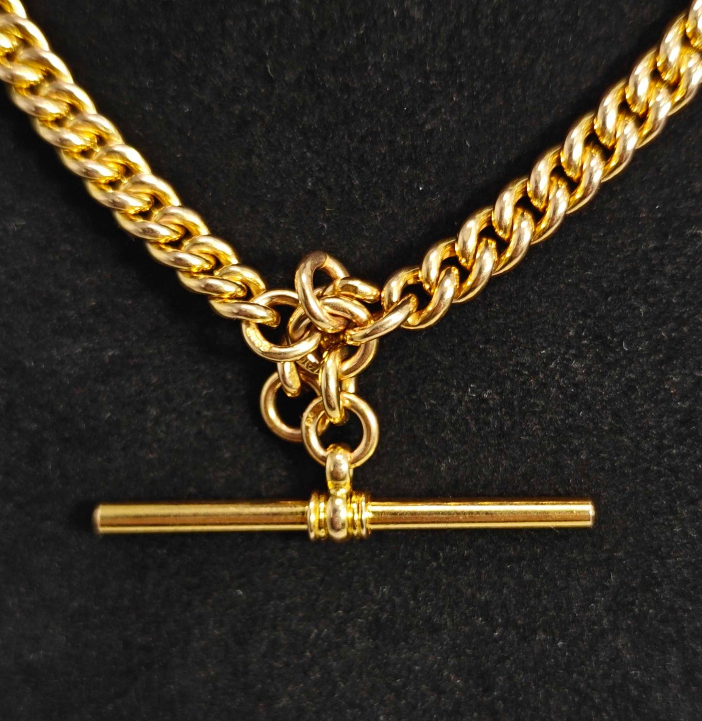 9ct Gold Albert Chain Signed WHWLD 375 Dog Clasp T-Bar Antique Postage Available