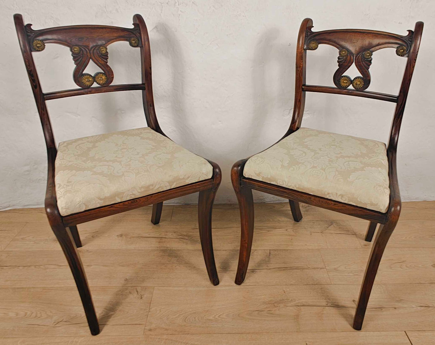 Victorian Pair Of Chairs Carved Upholstered Mahogany Antique Postage Available